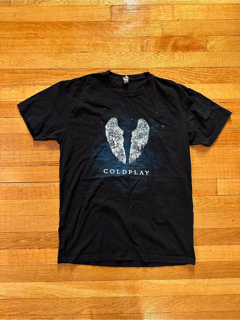 COLDPLAY GHOST STORIES 2014 Album Promo Tour Tee Shirt Top Concert Medium Yellow